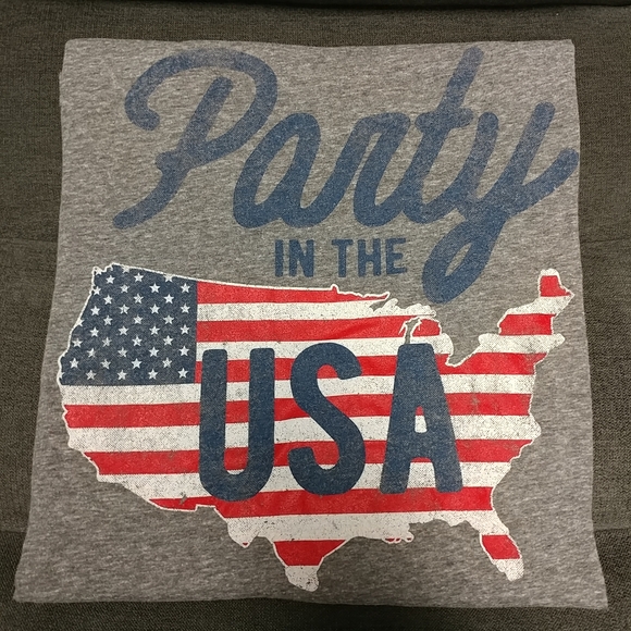 Americana Party in the USA Men's XL T-Shirt Gray Patriotic Short Sleeve Tee - Picture 5 of 12